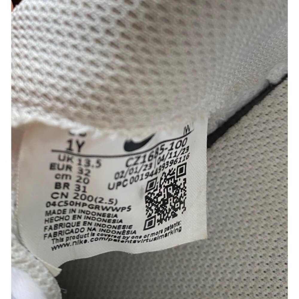 Nike Air Force 1 White Kids Model CZ1685-100 Size 1Y Swoosh Good Condition - Picture 7 of 7